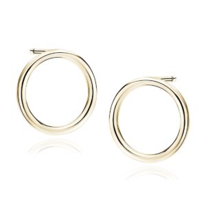 Καρφωτά Σκουλαρίκια Κύκλος 18 mm σε Χρυσό 14K ή Ασημί