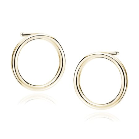 Καρφωτά Σκουλαρίκια Κύκλος 18 mm σε Χρυσό 14K ή Ασημί