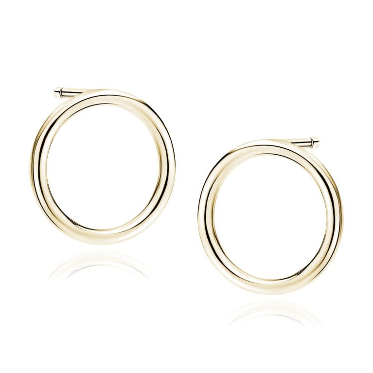 Καρφωτά Σκουλαρίκια Κύκλος 18 mm σε Χρυσό 14K ή Ασημί