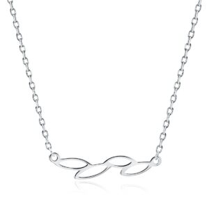 Κολιέ Φύλλο 27 x 5 mm σε Χρυσό 14K ή Ασημί