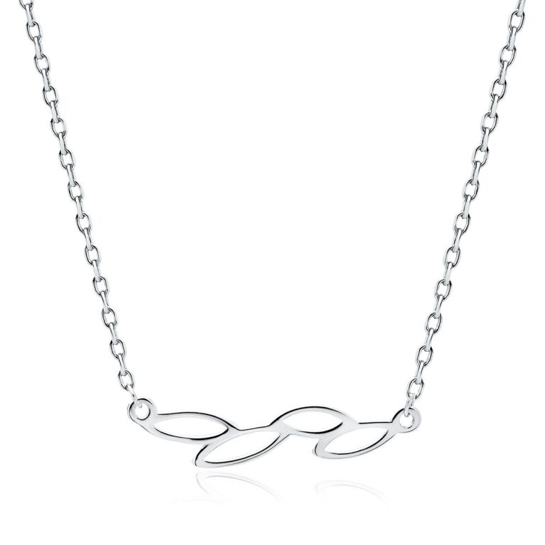 Κολιέ Φύλλο 27 x 5 mm σε Χρυσό 14K ή Ασημί
