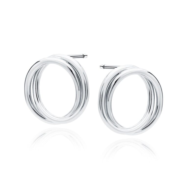 Καρφωτά Σκουλαρίκια Πλεγμένοι Κύκλοι 20 x 19 mm σε Χρυσό 14K ή Ασημί