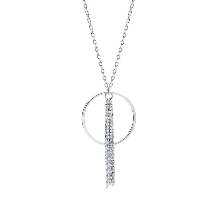 Κολιέ Κύκλος 20 mm με Αλυσίδες σε Χρυσό 14K ή Ασημί