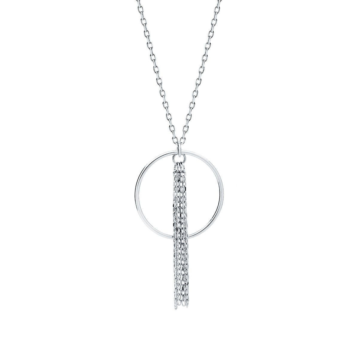 Κολιέ Κύκλος 20 mm με Αλυσίδες σε Χρυσό 14K ή Ασημί