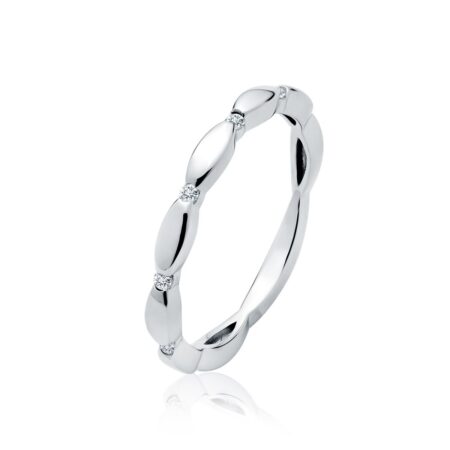 Λεπτό Δαχτυλίδι με Μικρά Ζιργκόν 2 mm και 1,8 g σε Χρυσό 14K ή Ασημί