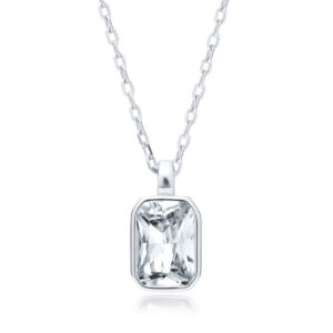 Κολιέ Ορθογώνιο Ζιργκόν 12 x 6 mm σε Χρυσό 14K ή Ασημί