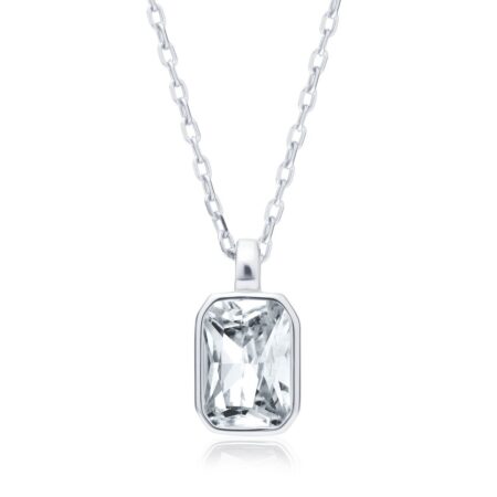 Κολιέ Ορθογώνιο Ζιργκόν 12 x 6 mm σε Χρυσό 14K ή Ασημί
