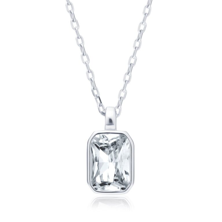 Κολιέ Ορθογώνιο Ζιργκόν 12 x 6 mm σε Χρυσό 14K ή Ασημί