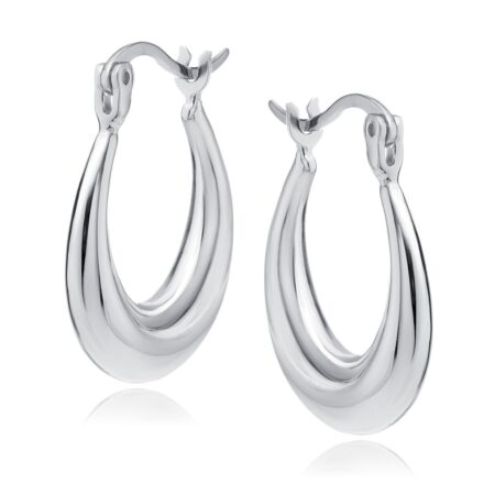 Οβάλ Κρίκοι 22 x 18 mm με Γαλλικό Κλείσιμο σε Χρυσό 14K ή Ασημί