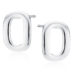 Καρφωτοί Οβάλ Κρίκοι 15 x 12 mm σε Χρυσό 14K ή Ασημί