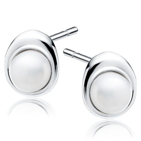 Μικρά Καρφωτά Σκουλαρίκια Πέρλα 9 x 7 mm σε Χρυσό 14K ή Ασημί
