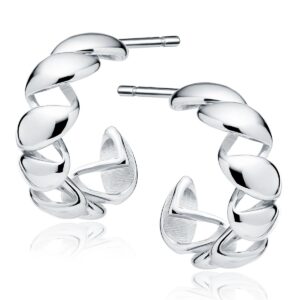 Καρφωτά Σκουλαρίκια Πλεξούδα 16 x 6 mm σε Χρυσό 14K ή Ασημί