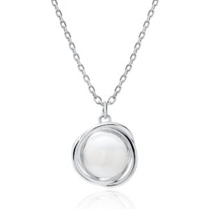 Κολιέ Πέρλα σε Πλεγμένο Πλαίσιο 11 mm σε Χρυσό 14K ή Ασημί