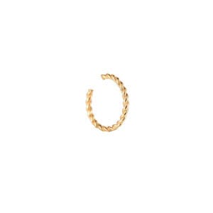 Ear Cuff Σεραφείνα από Ατσάλι 316L με Λεπτό Στριφτό Σύρμα, Χωρίς Τρύπα, σε Χρυσό ή Ασημί