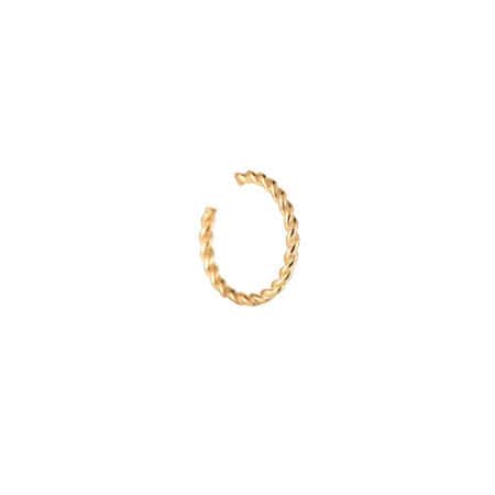 Ear Cuff Σεραφείνα από Ατσάλι 316L με Λεπτό Στριφτό Σύρμα, Χωρίς Τρύπα, σε Χρυσό ή Ασημί