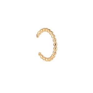 Ear Cuff Μέλισσα από Ατσάλι 316L με Μπίλιες, Χωρίς Τρύπα, σε Χρυσό ή Ασημί