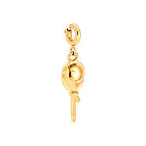 Charm Σύρος από Ατσάλι 316L σε Σχήμα Φουσκωτού Μπαλονιού με Κούμπωμα 2 cm σε Χρυσό ή Ασημί