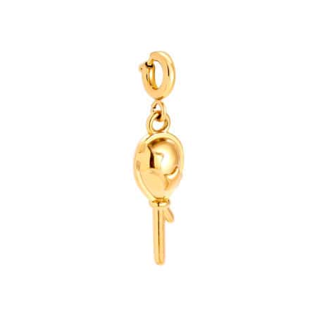Charm Σύρος από Ατσάλι 316L σε Σχήμα Φουσκωτού Μπαλονιού με Κούμπωμα 2 cm σε Χρυσό ή Ασημί