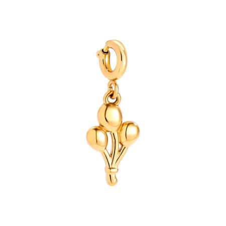 Charm Λιακάδα από Ατσάλι 316L με Τρία Φουσκωτά Μπαλόνια Δεμένα Μαζί και Κούμπωμα 15 mm σε Χρυσό ή Ασημί