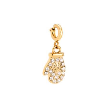 Charm Χάλκη από Ατσάλι 316L σε Σχήμα Γαντιού με Ζιργκόν και Χιονονιφάδα 1,5 cm σε Χρυσό ή Ασημί
