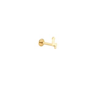 Μικρό Piercing Αρτέμιδα από Ατσάλι 316L με Μικροσκοπικό Βέλος και Επίπεδη Βάση σε Χρυσό