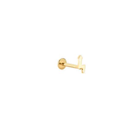 Μικρό Piercing Αρτέμιδα από Ατσάλι 316L με Μικροσκοπικό Βέλος και Επίπεδη Βάση σε Χρυσό