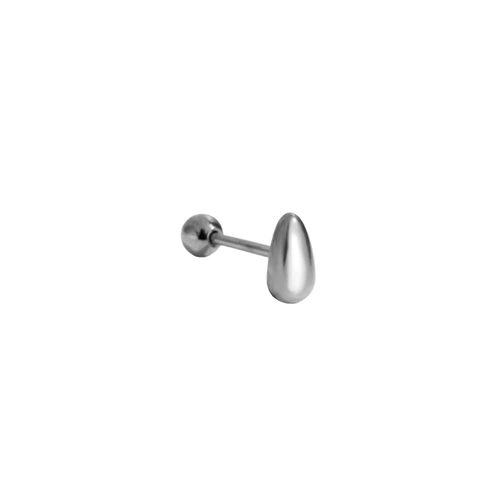 Piercing Ίος από Ατσάλι 316L με Λεία Φουσκωτή Σταγόνα 6 mm και Βιδωτή Μπίλια σε Χρυσό ή Ασημί - Image 5