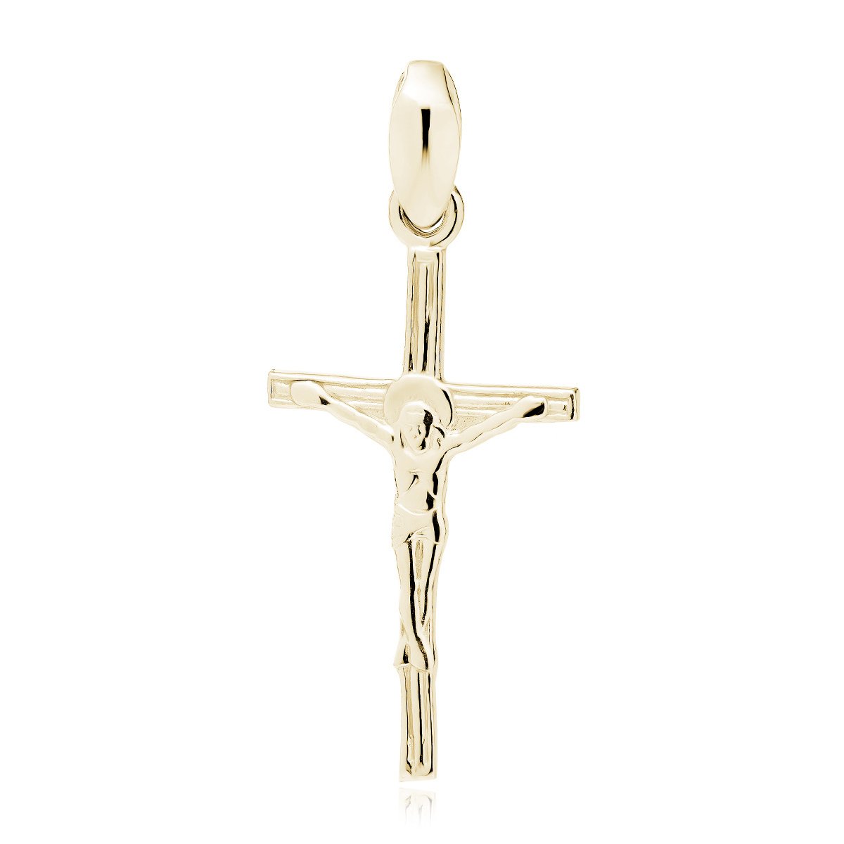 Σταυρός με Εσταυρωμένο σε Χρυσό 24K ή Ασημί 32 x 14 mm – Με Αλυσίδα 42–45 cm - Image 2