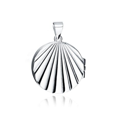 Μενταγιόν Κοχύλι που Ανοίγει 25 x 19 mm σε Χρυσό 14K ή Ασημί – Με Αλυσίδα 42–45 cm