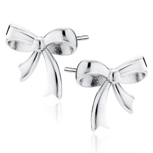 Καρφωτά Σκουλαρίκια Φιόγκος 13 x 13 mm σε Χρυσό 14K ή Ασημί