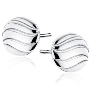 Καρφωτά Σκουλαρίκια Στρογγυλά 12 mm σε Χρυσό 14K ή Ασημί με Υφή
