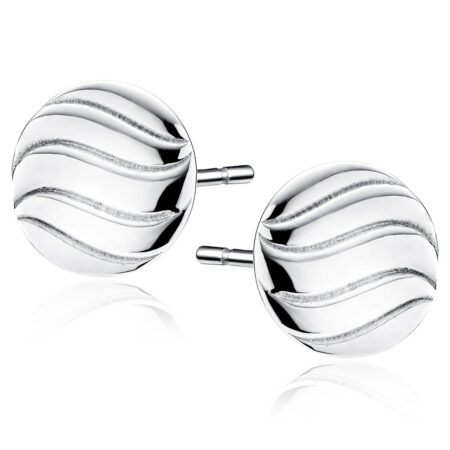 Καρφωτά Σκουλαρίκια Στρογγυλά 12 mm σε Χρυσό 14K ή Ασημί με Υφή