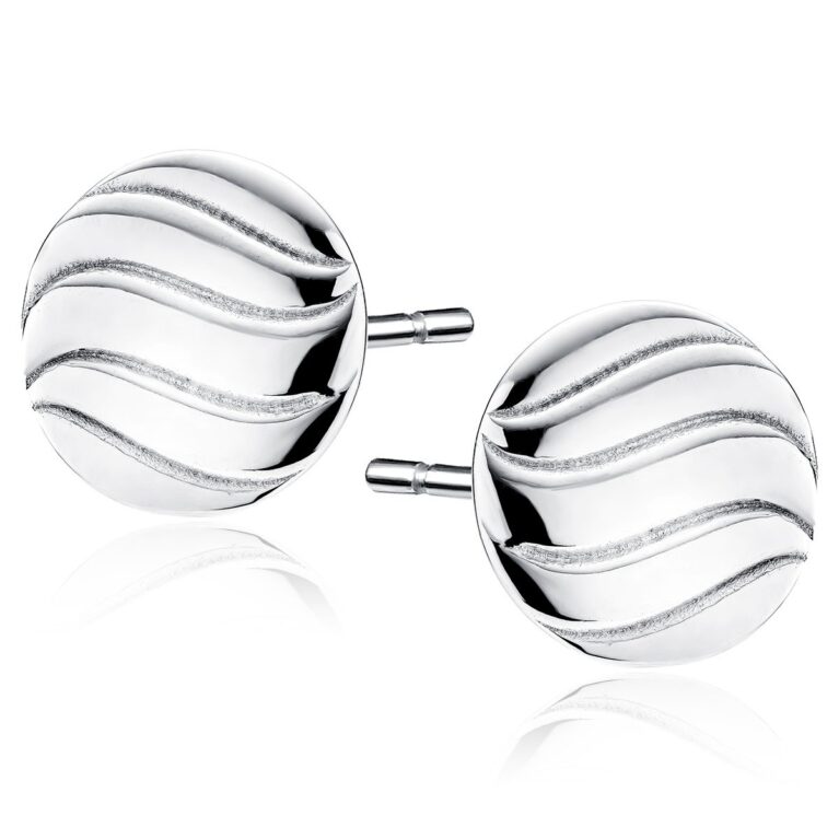 Καρφωτά Σκουλαρίκια Στρογγυλά 12 mm σε Χρυσό 14K ή Ασημί με Υφή
